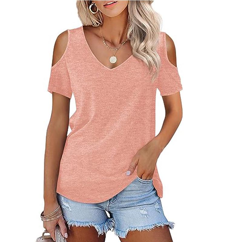 Women's 2023 Fashion Off-the-Shoulder Short Sleeve T-shirt