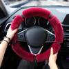 38cm Imitation Mink Fur Car Steering Wheel Cover Warm Plush with Rhinestones Elastic Handle Warmth Luxury Steering Covers