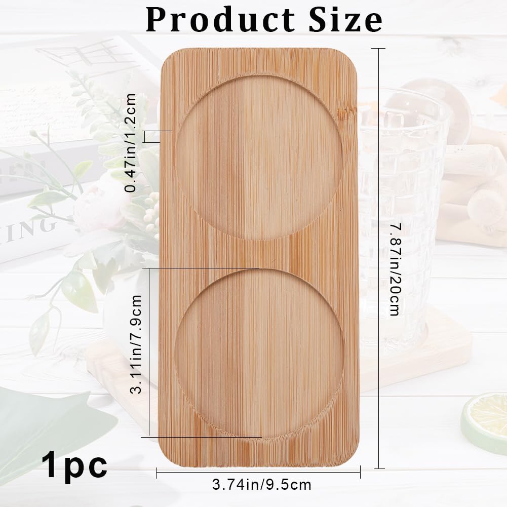 GORGECRAFT Bamboo Salt & Pepper Mill Tray Holder for 2 Mills, Kitchen Storage, Home Decor, Multi-functional, Easy To Maintain, Burlywood,