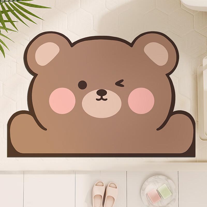 OEING Irregular Straw Hat Pig Diatomaceous Earth Bath Mat