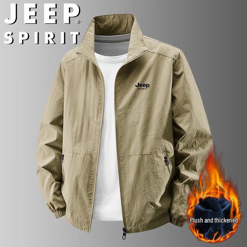 JEEP SPIRIT Men's Stand-Up Collar Casual Jacket