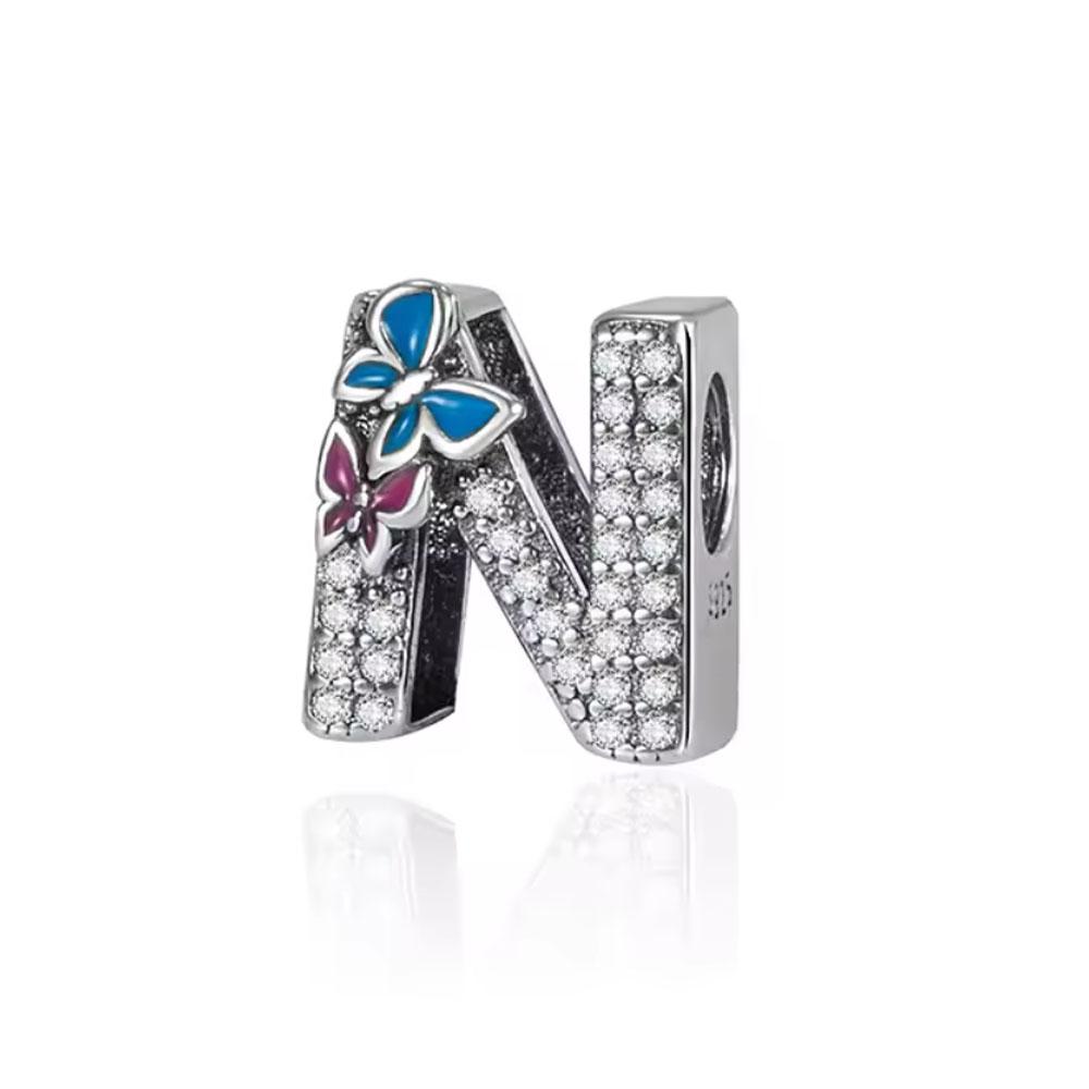 Charms Lettres Papillon Amour Perles Cuivre Convient Bracelet Fin Fabrication Bijoux DIY