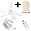 Ventilador de Techo Silencioso con 6 Aspas, Alimentado por USB, con Mando a Distancia, Temporizador, 4 Velocidades, Ventilador Colgante para Camping, Cama, Dormitorio, Tienda de Campaña, Nuevo