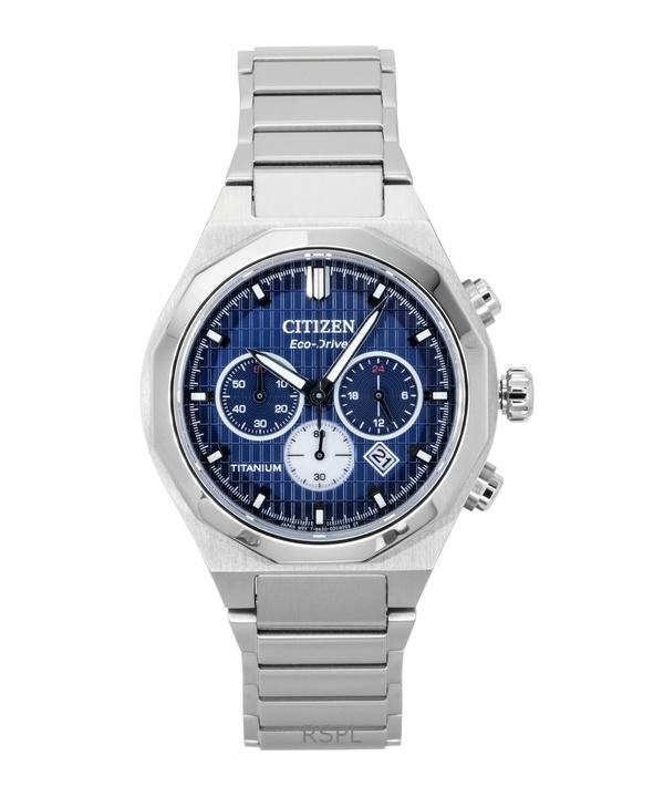 

Мужские часы Citizen Zenshin Senkei Chronograph Super Titanium с синим циферблатом Eco-Drive CA4691-59L 100M синий