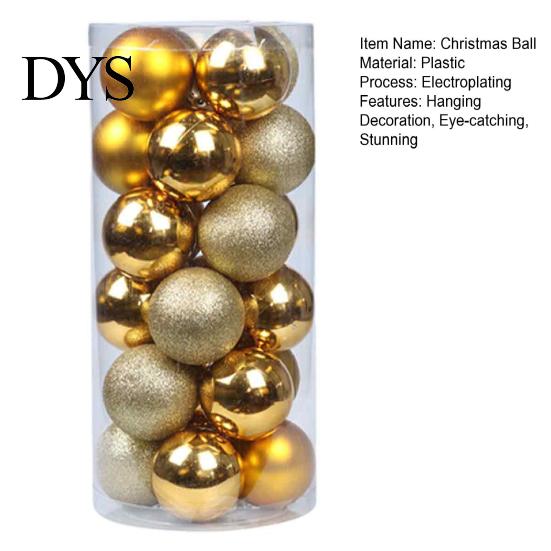 Glossy Matte Glitter Baubles 24 Pcs Small Christmas Ball Ornaments, Mini Shatterproof Plastic Indoor Outdoor Tree Decor Xmas Hanging Decoration