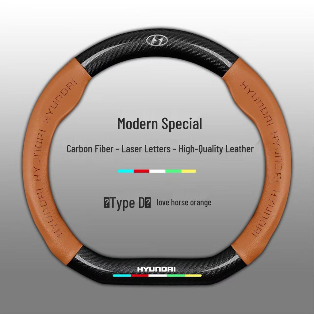 Modern Genuine Leather Steering Wheel Cover for Elantra, Santa Fe, Ix25, Yue Dong, Ix35, Yuelan, Tusheng, Reina