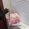 Elegante Floral Bestickte Stoff-Clutch-Tasche Damen Muschelform Abendtasche Mit Schloss Crossbody Oder Schulterverwendung