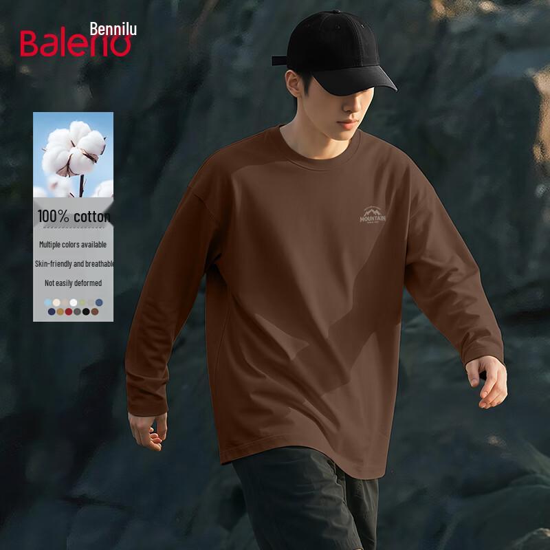 Baleno Men s Heavyweight Pure Cotton Long Sleeve T-shirt M