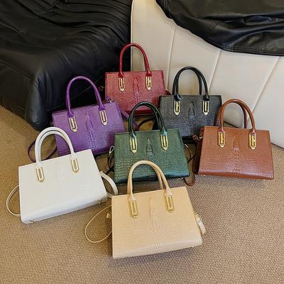 New Fashion Crocodile Pattern Portable Shoulder Oblique Span Women's Bag Tide