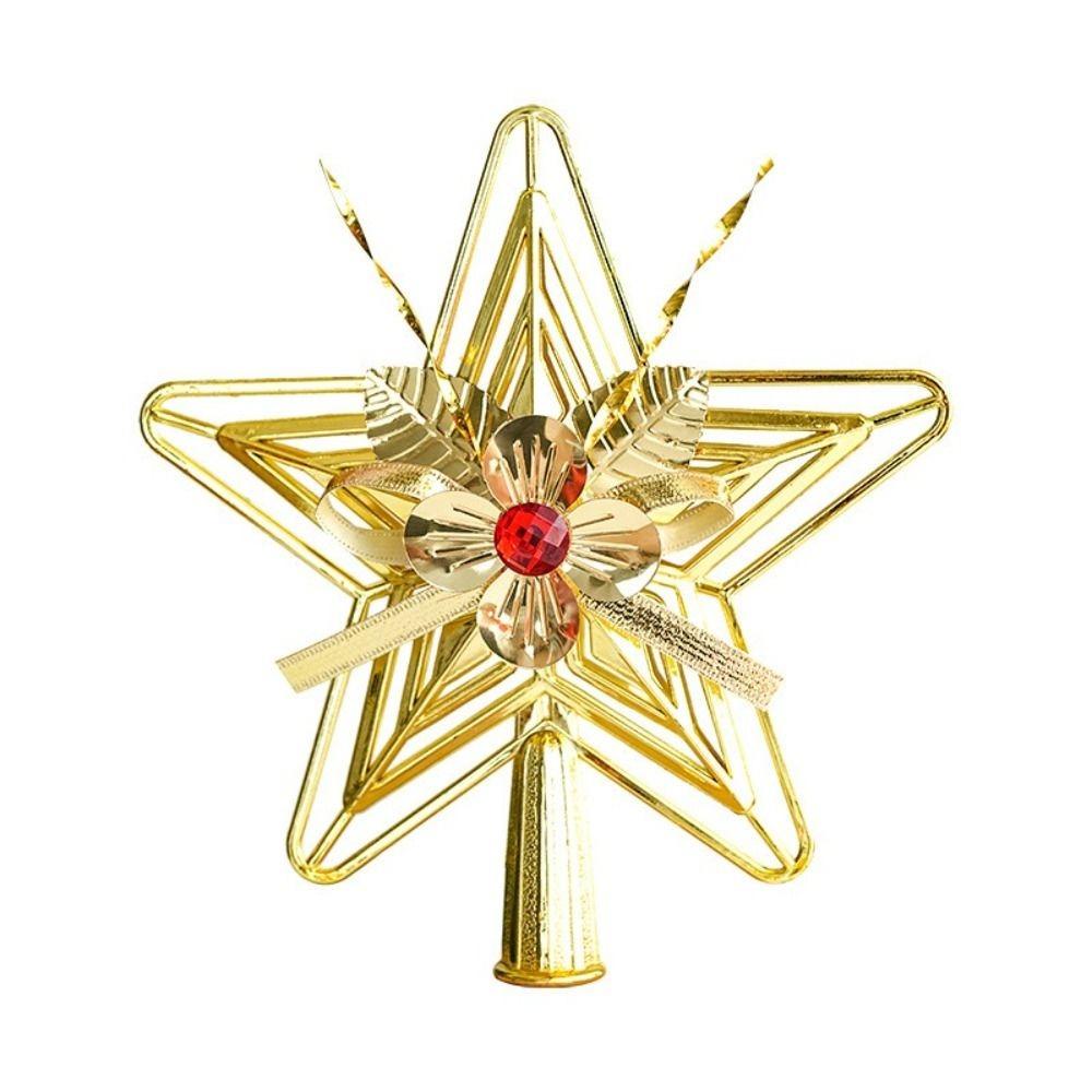 Electroplated Star Topper Plastic Tree Star Hanging Ornament Christmas Tree Top Decor Xmas Decor