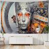 Robot Animal Tapestry Wall Hanging Future Science Fiction Mysterious Bohemian Table Mat Polyester Printing Study Decor