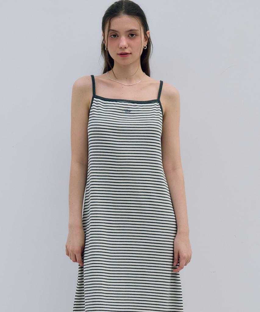 Metapeo Met Striped Bustier Dress Holiday Charcoal