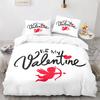 Valentine'S Day King Queen Duvet Cover Angel Cupid Bedding Set For Teens Adults Romantic Couple 2/3 Pcs Polyester Quilt Cover