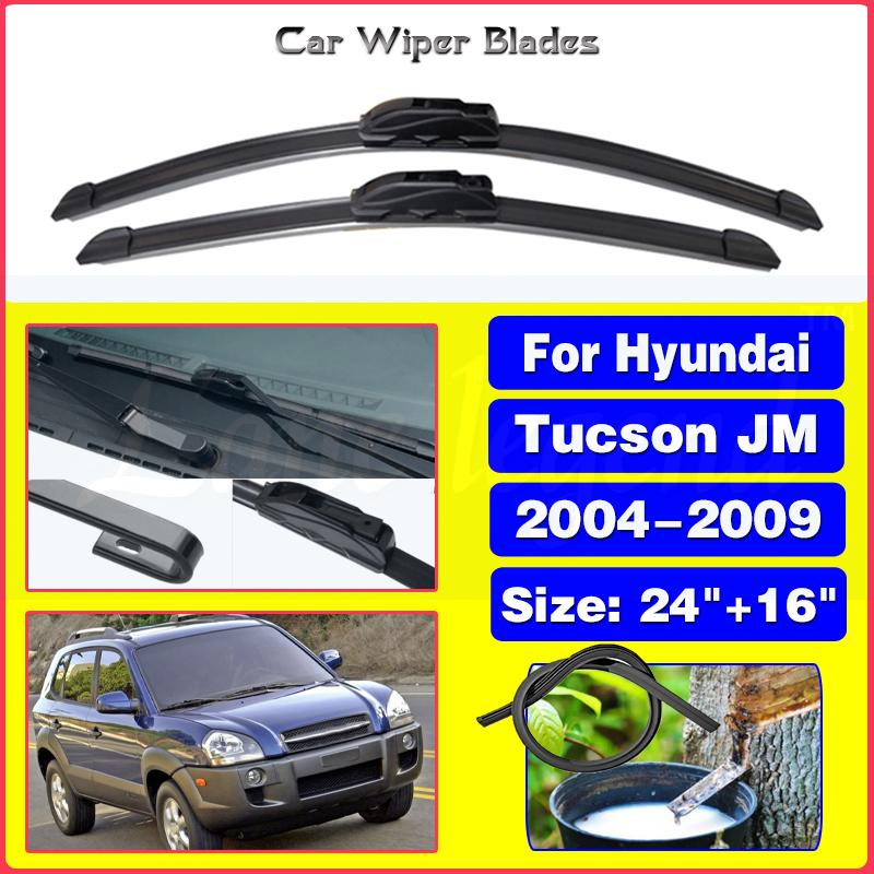Přední stěrače Pro Hyundai Tucson JM 2004 2005 2006 2007 2008 2009 Sklo čelní Sklo Okno Autopříslušenství 24"+16"