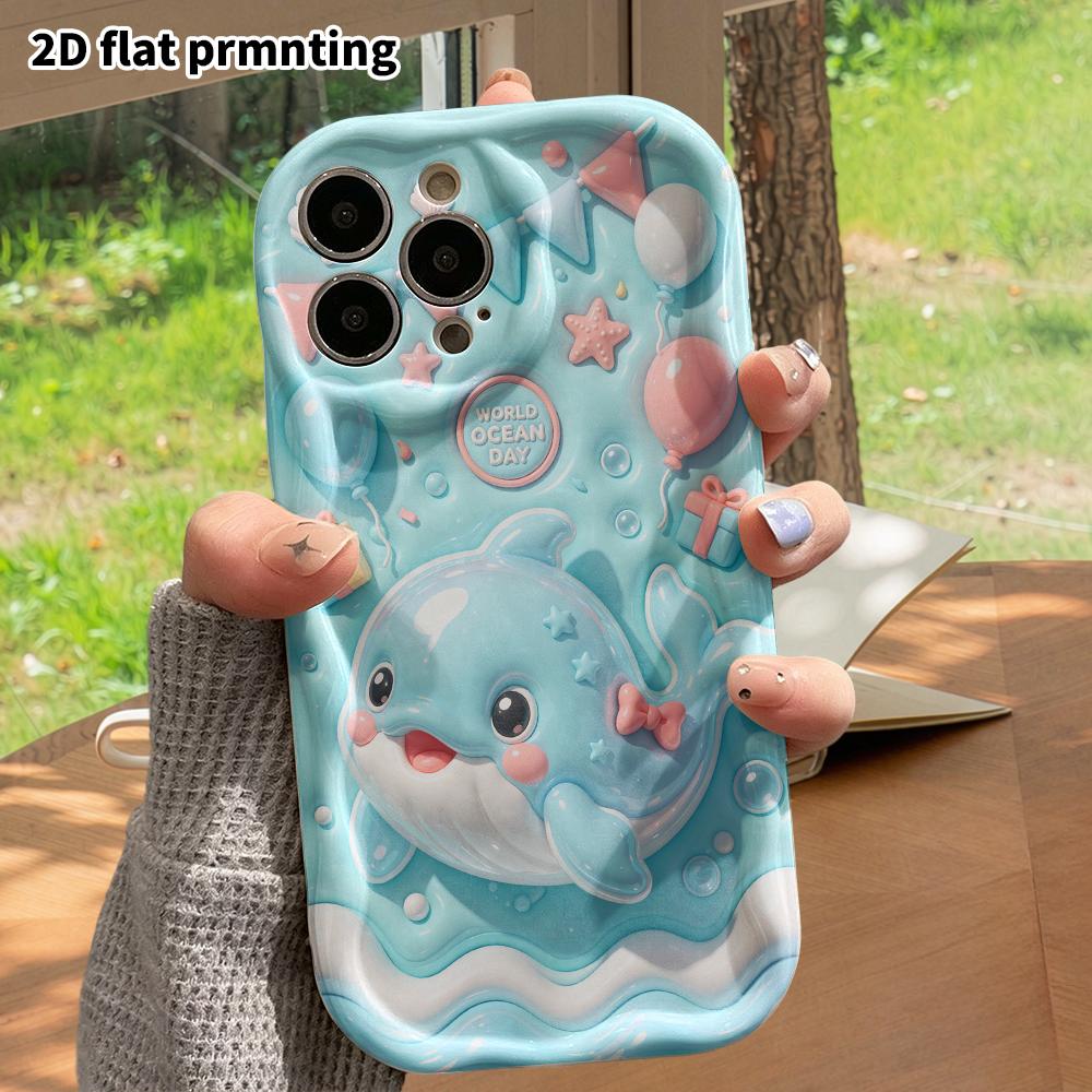Phone case: 2D flat, suitable for iPhone 18 17 16 15 14 13 Pro protective case, World Oceans Day, Christmas, Halloween, perfect holiday gift