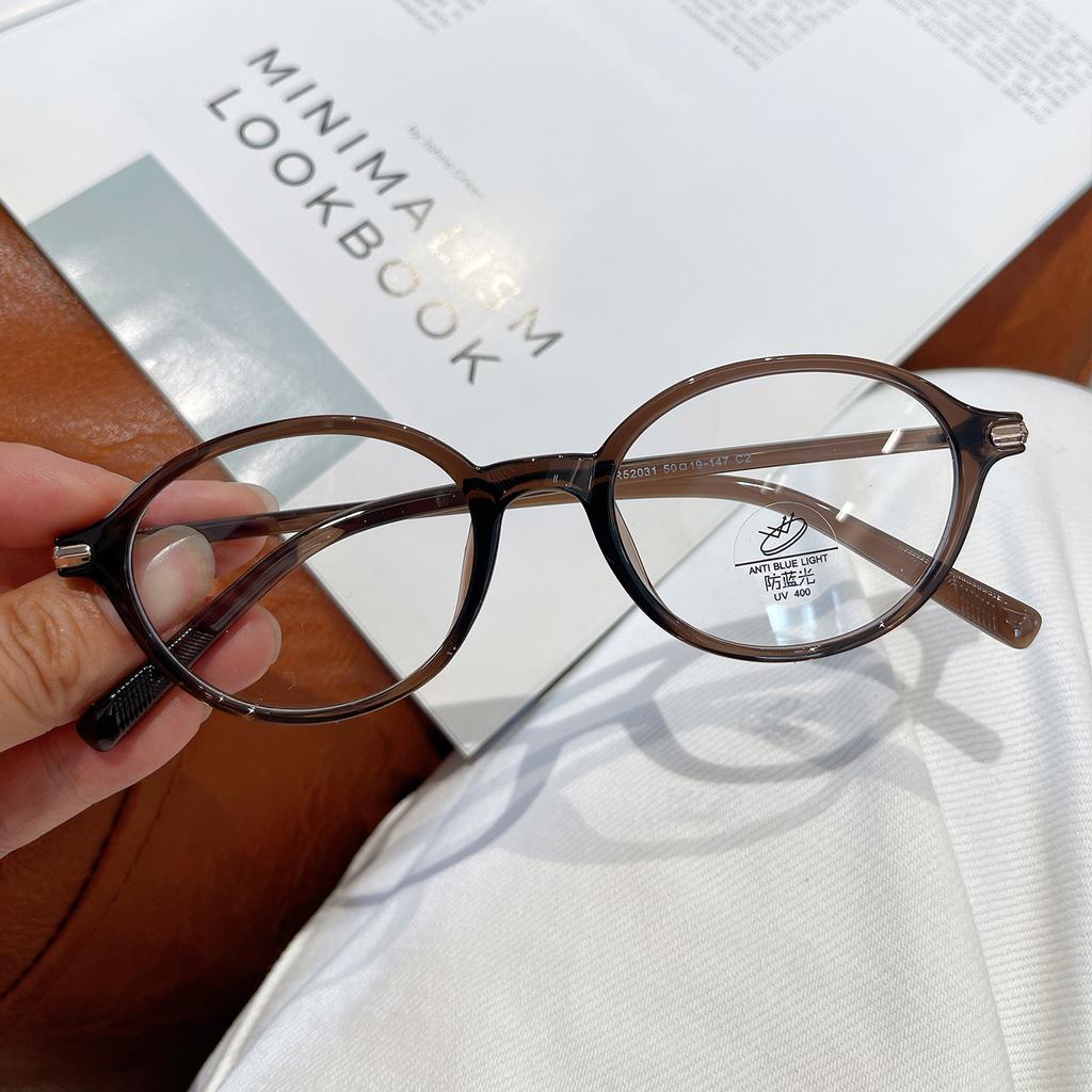 Zhao Ruth nerd oval myopia glasses frame female art college wind anti-blue flat mirror male