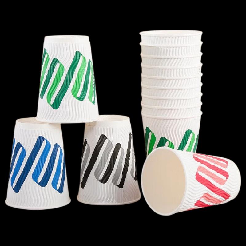 

Одноразовые стаканчики для горячего кофе Qie e Tuantuan с крышками, 400 мл, упаковка 100 шт.