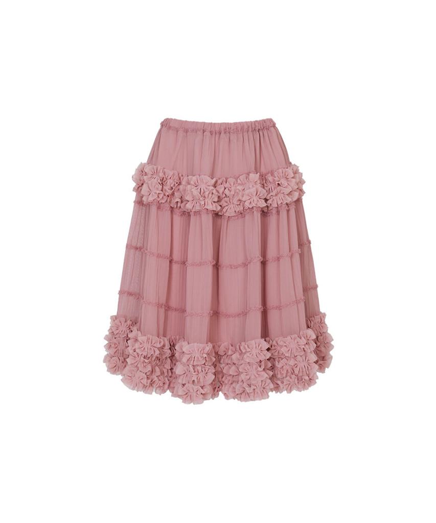 Lulu Seoul Coy Cancan Frill Midi Skirt (Pink)