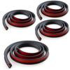 YESprime Fender Molding, D-type, Anti-Wheel Protrusion, Black, Set of 4, 1.5m Total Length, Universal Fit, PVC, Overfender, Dress-up