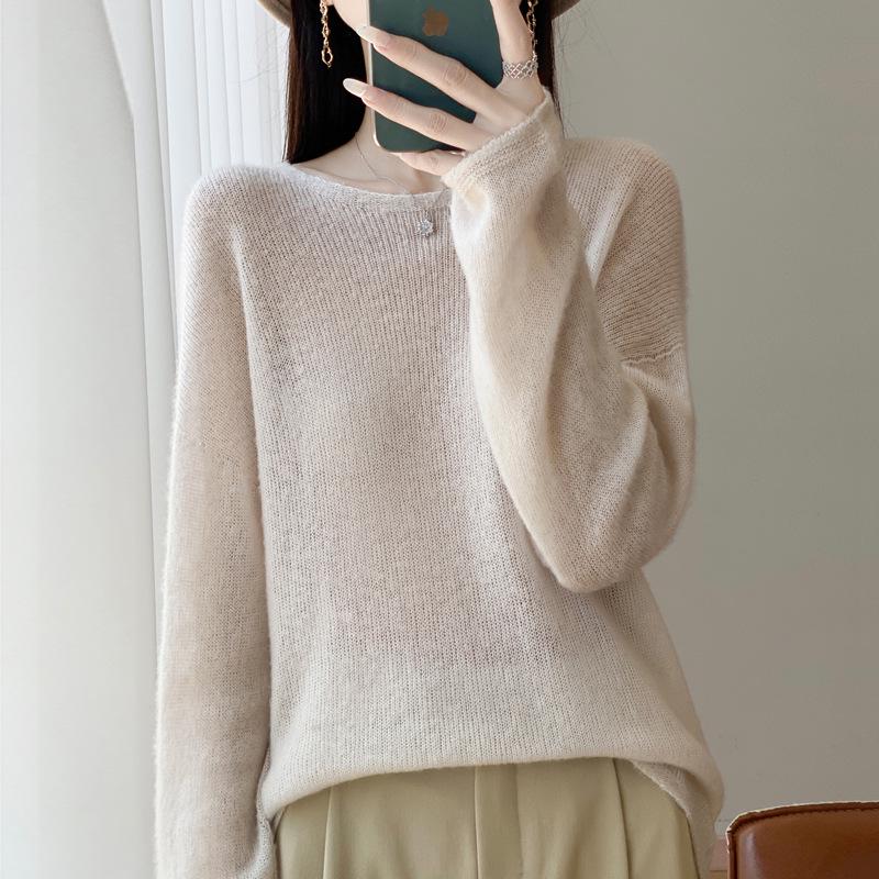 Women's Plus Size Long Knitted Sweater - Versatile Autumn/Winter 2025 Design