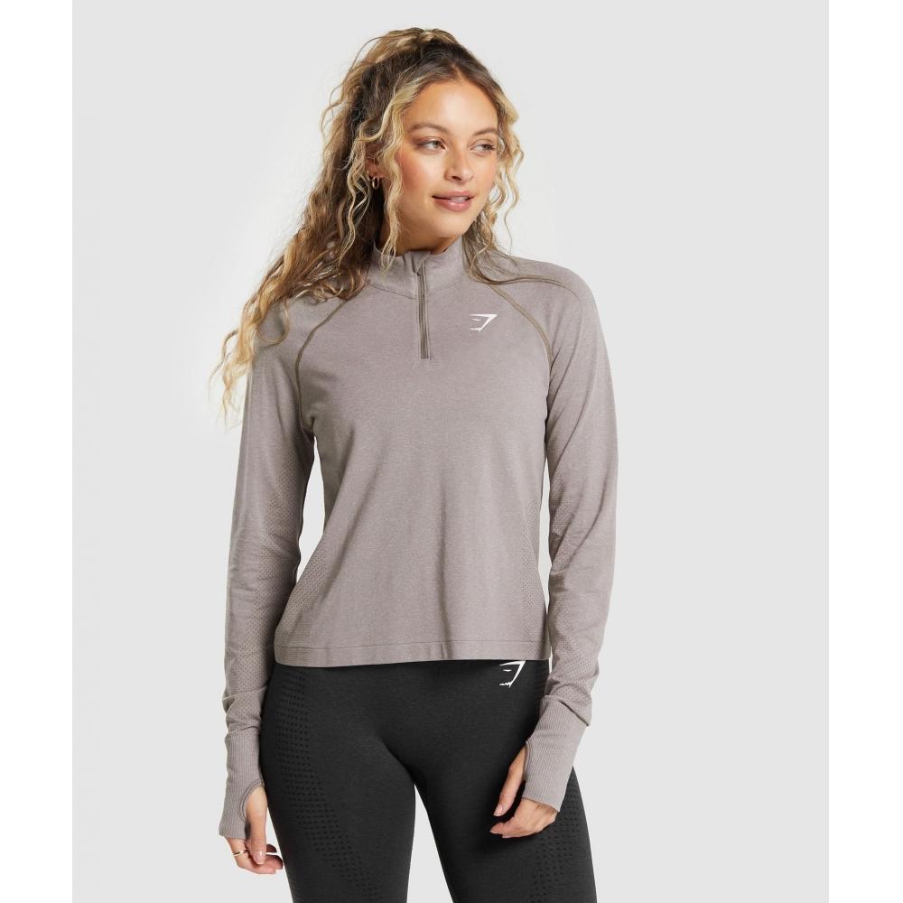 

GYMSHARK Vital Seamless 2.0 1 4 Молнии Теплый темно-серый меланжевый B5A2K NBB8