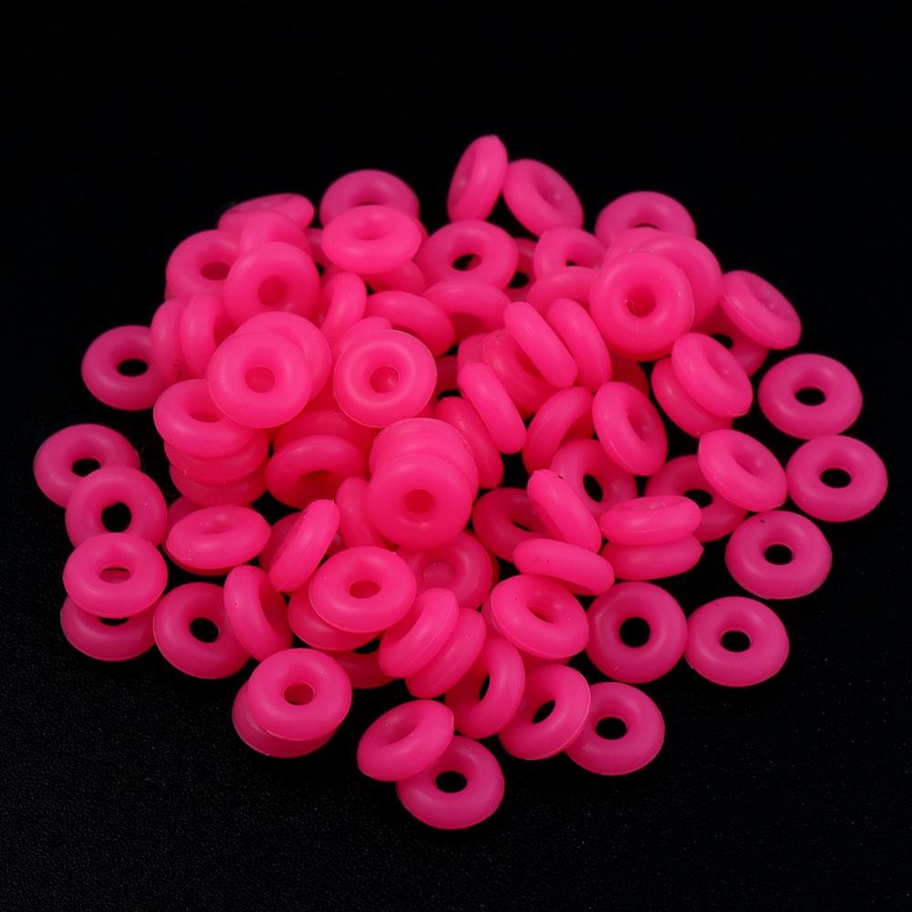 100pcs 6/7mm Colorful Elastic Silicone O-Ring Positioning Beads Stopper Beads For Leather Bracelet Jewelry Making Accessories