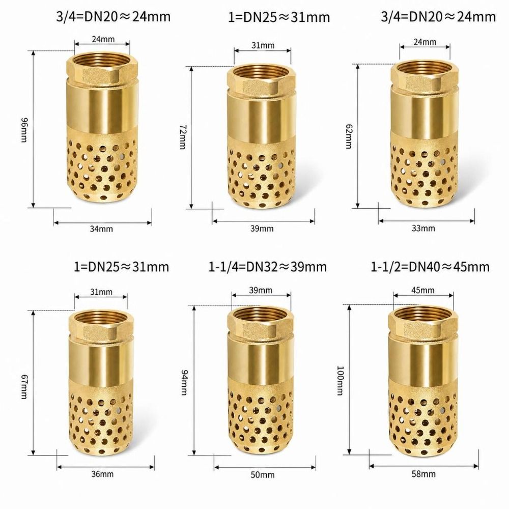 Brass Body Check Valve Hollow Perforated Water Strainer Foot Valve  Water Suction System