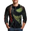Men's Halloween Printed  Collar Three-Quarter Sleeve