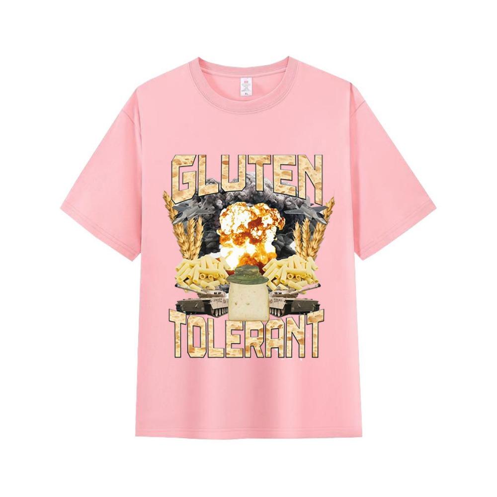 Maglietta Divertente per Intolleranti al Glutine Regalo per Intolleranti al Glutine Uomo Donna Vintage Oversize Maglietta Casual Girocollo