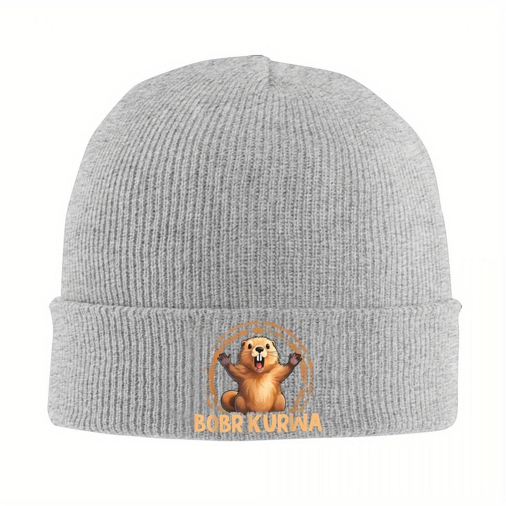 Bobr Kurwa Beaver Knitted Hat Women's Men's Beanies Autumn Winter Hat Bober Casual Cap
