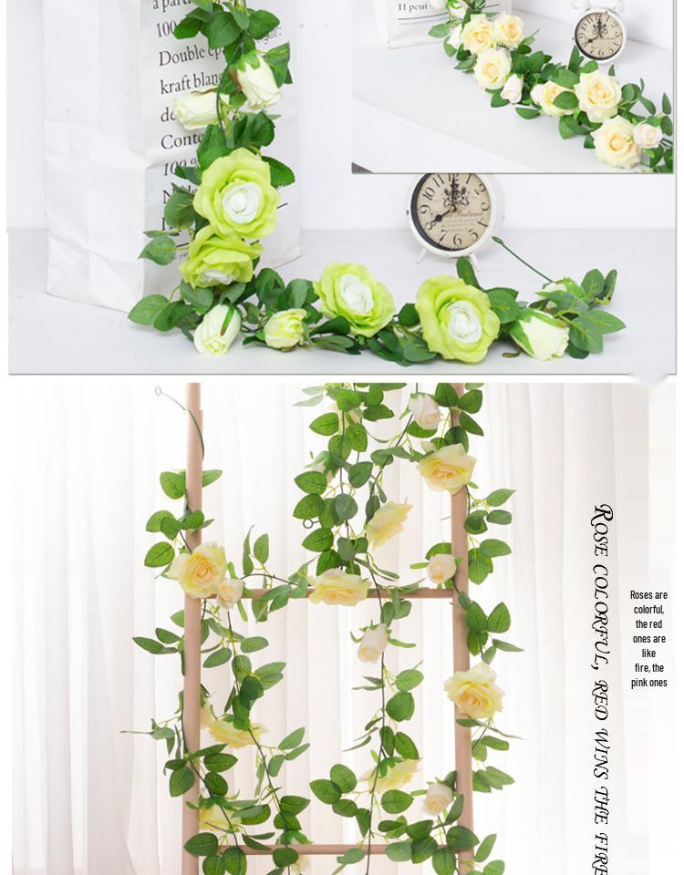 Artificial Rattan Rose Vine for Ceiling & Wall Decor - Wedding & Pipe Covering