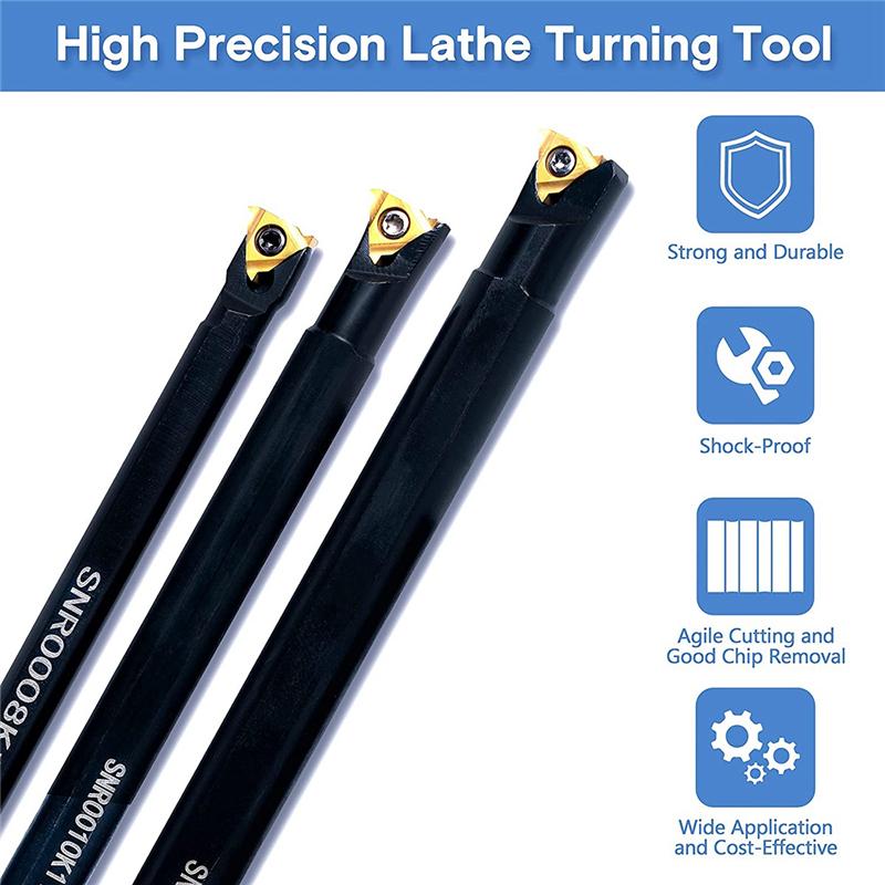 AD23-Lathe Threading Tool Set - Turning Shank Boring Bars With Indexable Carbide Inserts