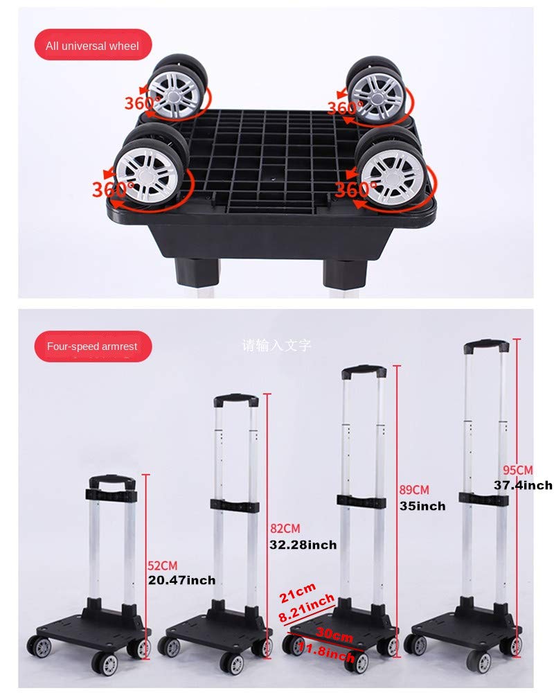 Falytemow Foldable Utility Cart with Insulated Foldable Reusable Shopping Trolley Bag with Wheels and Telescoping Waterproof Oxford Fabric Foldable