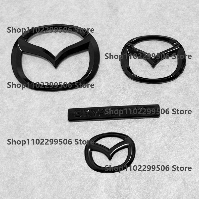 For Mazda MX5 Miata NC ND Black ABS Front Grille Emblem Steering Wheel Rear Trunk Badge Logo Rear Tail Refitting Decoration