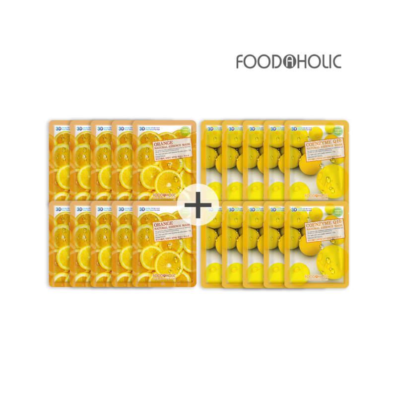 

(20 листов/Апельсин + Коэнзим Q10) Маска для лица 3D Natural Essence