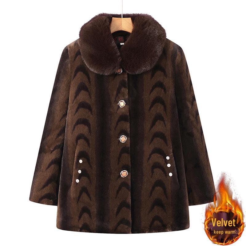 Mink Velvet Coat for Middle-Aged & Elderly Women – 2025 New Style Velvety Thickened Winter Outerwear