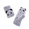 Winter ladies cute cartoon gloves half finger flip panda plush thickened warm full finger dual-purpose gloves