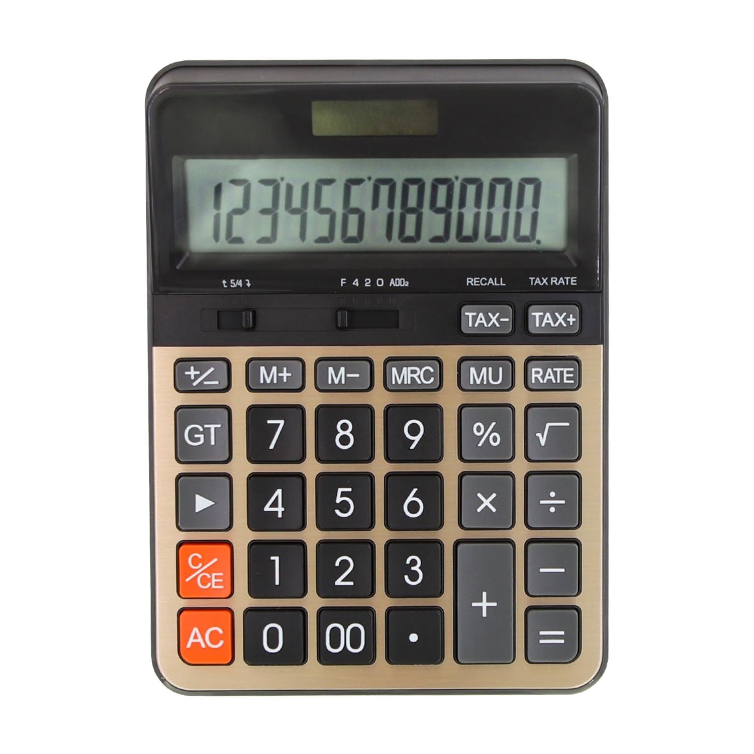 

TOSSOW Large Calculator for Office and Business Portable with Large LCD Electronic Calculator Use, Display, Solar-Powered