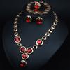 Crystal Necklace Earrings Set Women Wedding Set Fashion Round Crystal Earrings Bracelet Perfect for Bridal Event