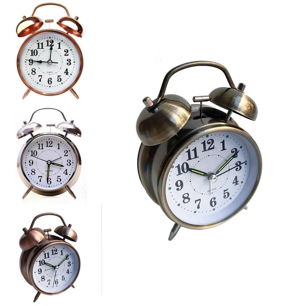 Stylish 4 Inch Night Light Alarm Clock With Silent Quartz Movement In Elegant Copper Finish