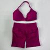 JYL 2023 Sports High Waist Tight Hip Lifting Shorts Ribbed Set
