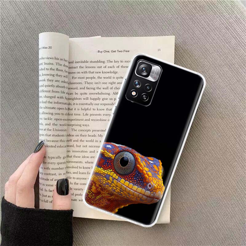 Lizards and Geckos Have Big Eyes Phone Case For Redmi Note 13 12 Pro Plus 14 15 Pro 5G 11 11T 11E 11S 10 Pro 10S 9 9S Cover Cell