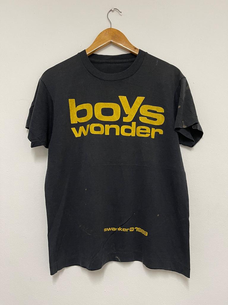 Vintage 80’s Boys Wonder “ Swanker 1989 Indie Rock Band T-Shirt / Alternative Rock / Indie / Tour / Streetwear / Black / M