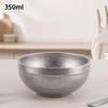 Double Layer Pure Titanium Custom Disposable 350ml Vacuum Insulated Metal Bowl for Antibacterial Party Fresh Keeper