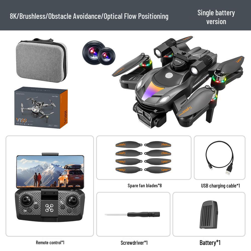 V188 Drone 8K HD Aerial Photography, Long Battery, Four-Axis, Brushless Obstacle Avoidance, Remote Control Airplane Toy