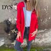 Woolen Overcoat Lady Winter Coat Hooded Thick Zip-up Solid Color Elastic Cuffs Mid Length Long Sleeves Thermal Daily Wear Casual Women Jacket