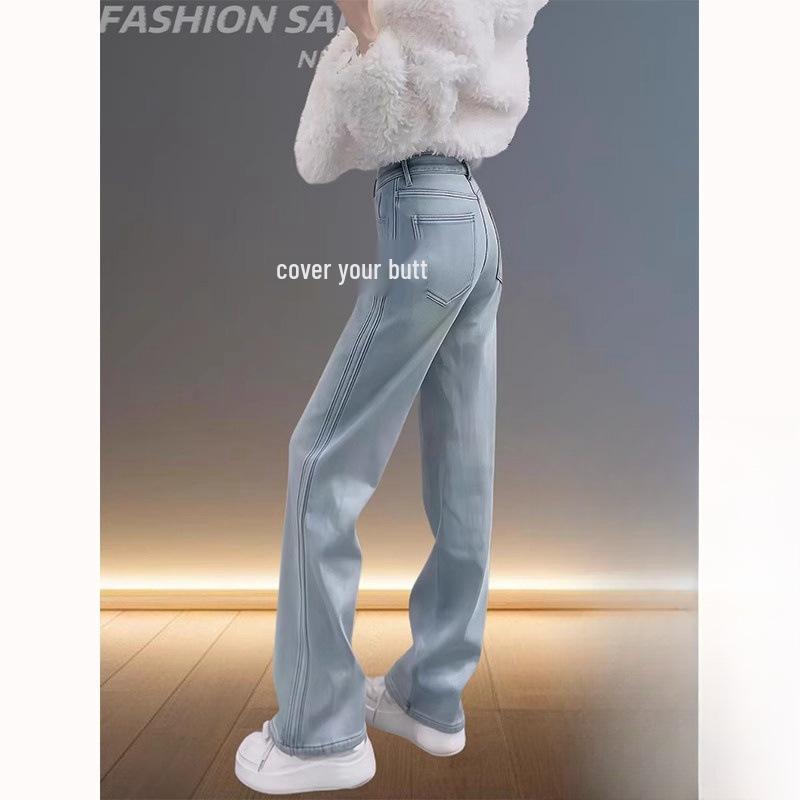 Women s Plus Size High-Waisted Slimming Wide-Leg Denim Jeans 3XL