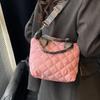 Sac matelassé à poignée supérieure Sac à bandoulière Grande capacité Motif losanges Couleur unie Vintage Sac à bandoulière pour femmes Travail