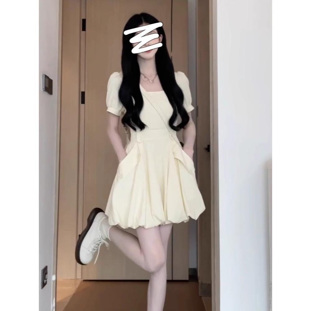 

Women s Waist-Slimming Figure-Flattering Autumn Puffy Skirt Dress S (up to 45kg)