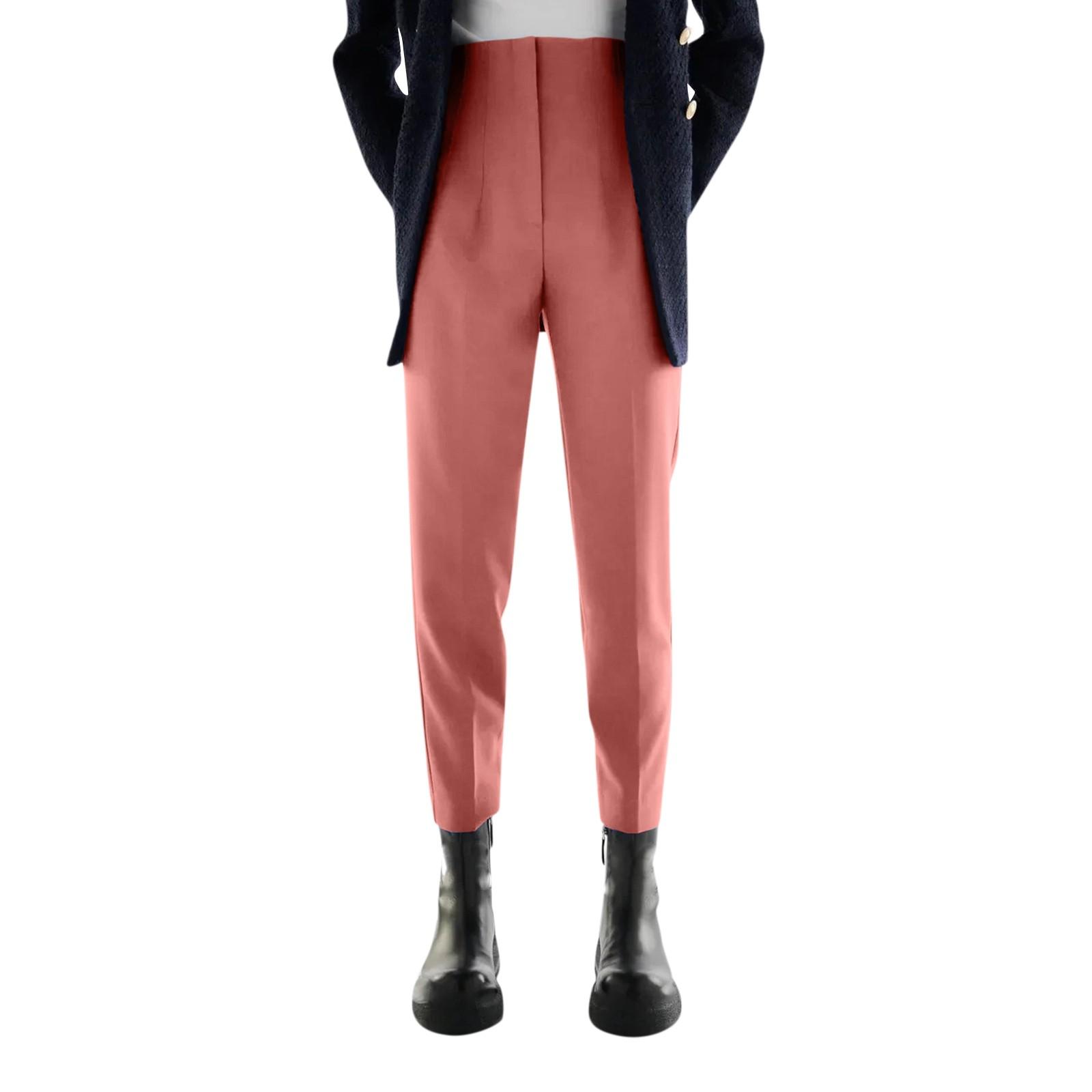 

Женские модные девятиминутные брюки с высокой талией, тонкие однотонные повседневные брюки с карманами XL